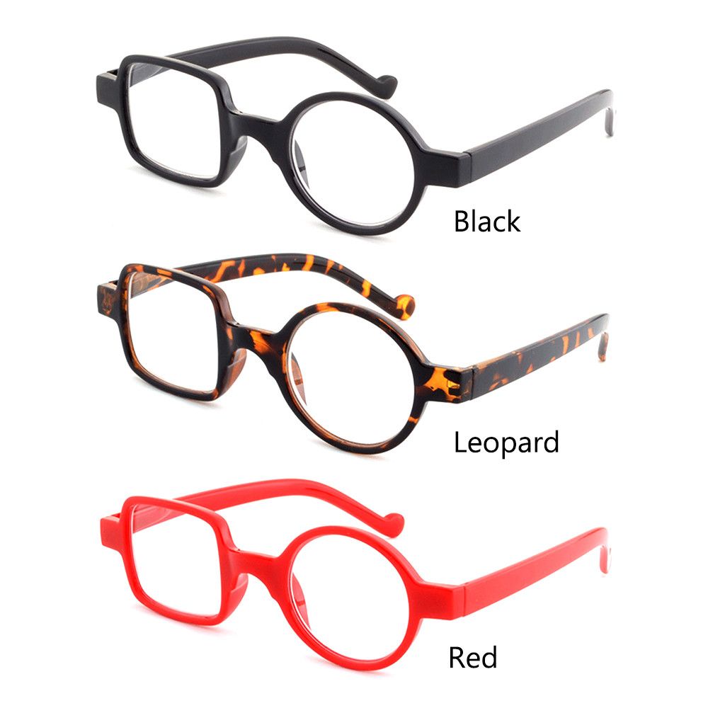 Gafas de lectura redondas y cuadradas asimétricas de leopardo Retro Para hombres y mujeres, presbicia, hipermetropía, 1,0 ~ 3,5