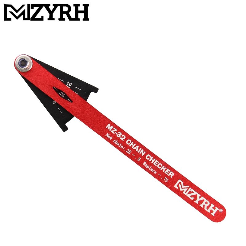 MZYRH-comprobador de cadena de bicicleta, herramienta indicadora de desgaste de cadena de bicicleta, medidor de cadenas multifuncional, medición para bicicleta de carretera y montaña