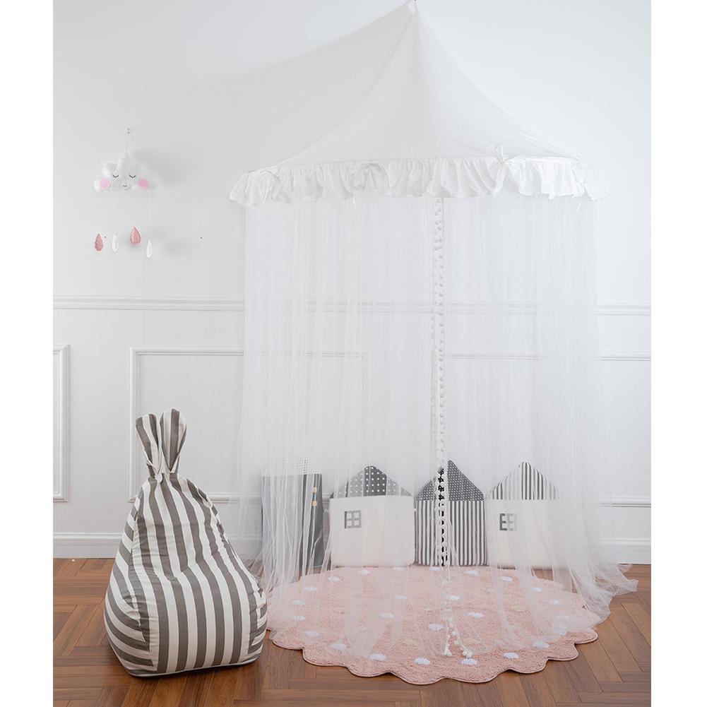 Princess Girls Bed Canopy Children's Ceiling Half Moon Bedroom Bedside Gauze Girl Heart Room Decorating Crib Dome Castle Fairy N