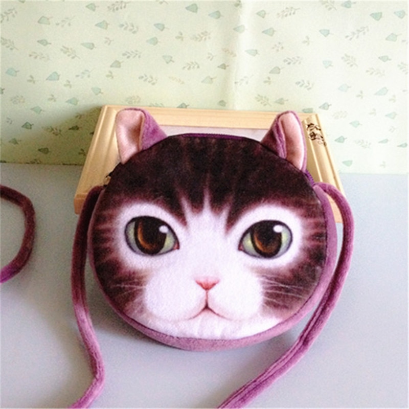 Girl Mini Messenger Bags Cute 3D Animal Prints Children Plush Shoulder Bag Girls Boys Casual Handbag Purse Bag Toy