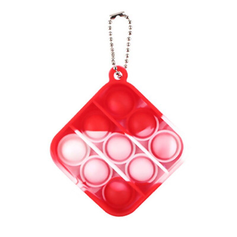 Tie-dye Keychain Fidget Simple Dimple Toy Sensory Educational Toy Push Bubble Toys Stress Relief Toy Antistress Adult Relief: 12