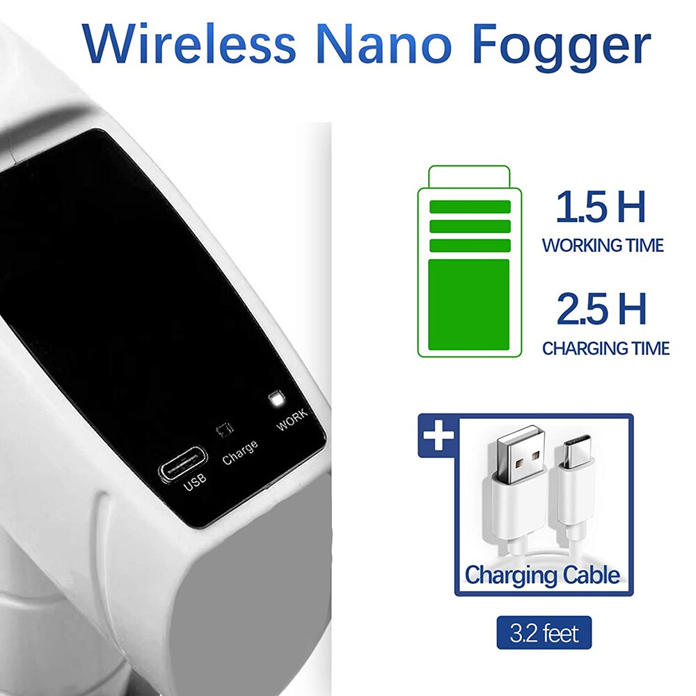 Disinfection Sprayer Hand-Held Atomizer Rechargeable Electric Sprayer Nozzle Adjustable Fogger For Home School Or Garden Plants