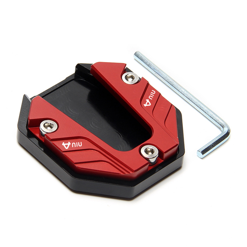 Aluminium Motorcycle Bike Kickstand Extender Voet Zijstandaard Extension Voet Pad Ondersteuning Plaat Motor Accessoires Parkeren: Donkergrijs