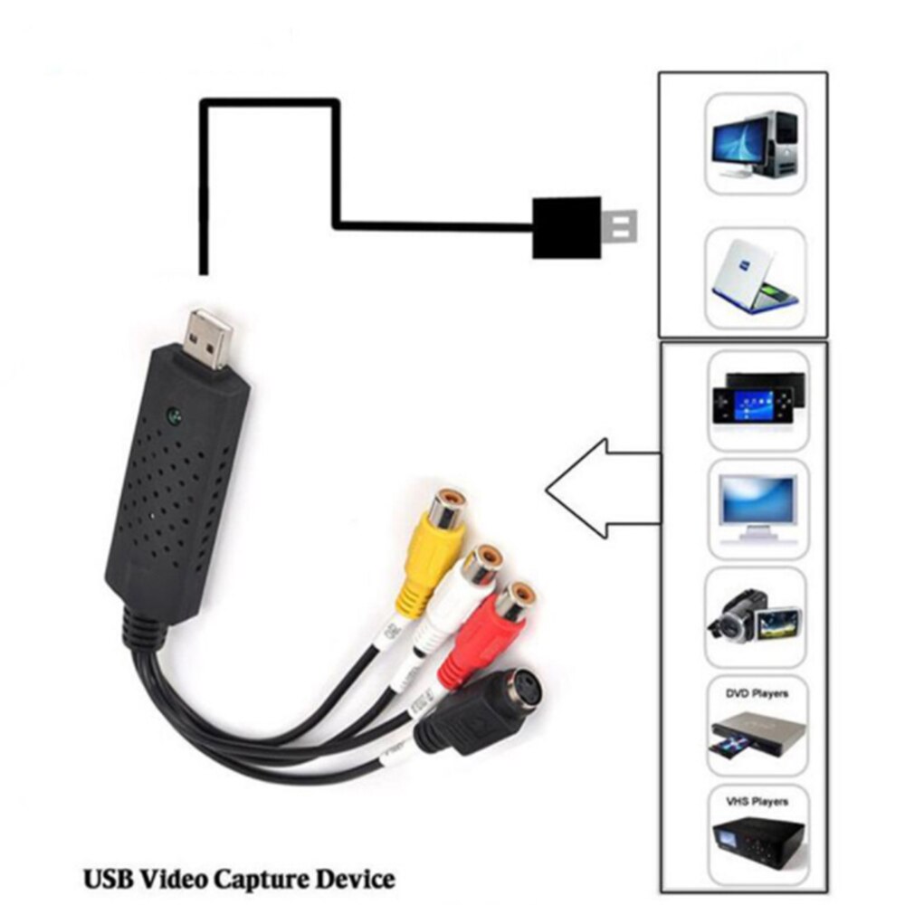 Portable USB 2.0 to RCA Cable Adapter Converter Audio Video Capture Card Adapter PC CableS For TV DVD VHS Capture Device