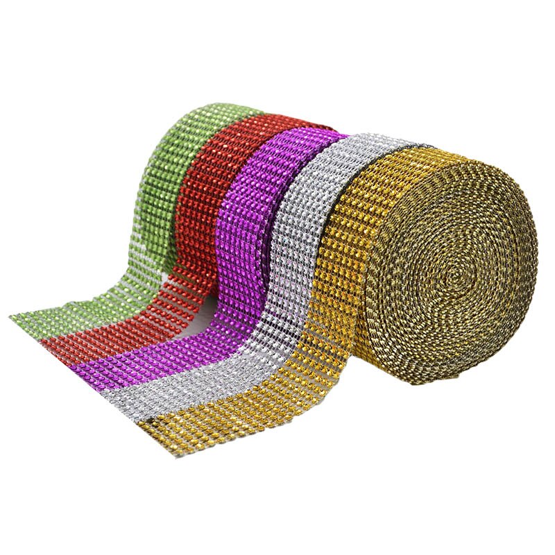 2 mètres 4cm rubans en maille diamantée bling rouleau de maille strass argenté décoration de fête à domicile ruban cristal artisanat fait main