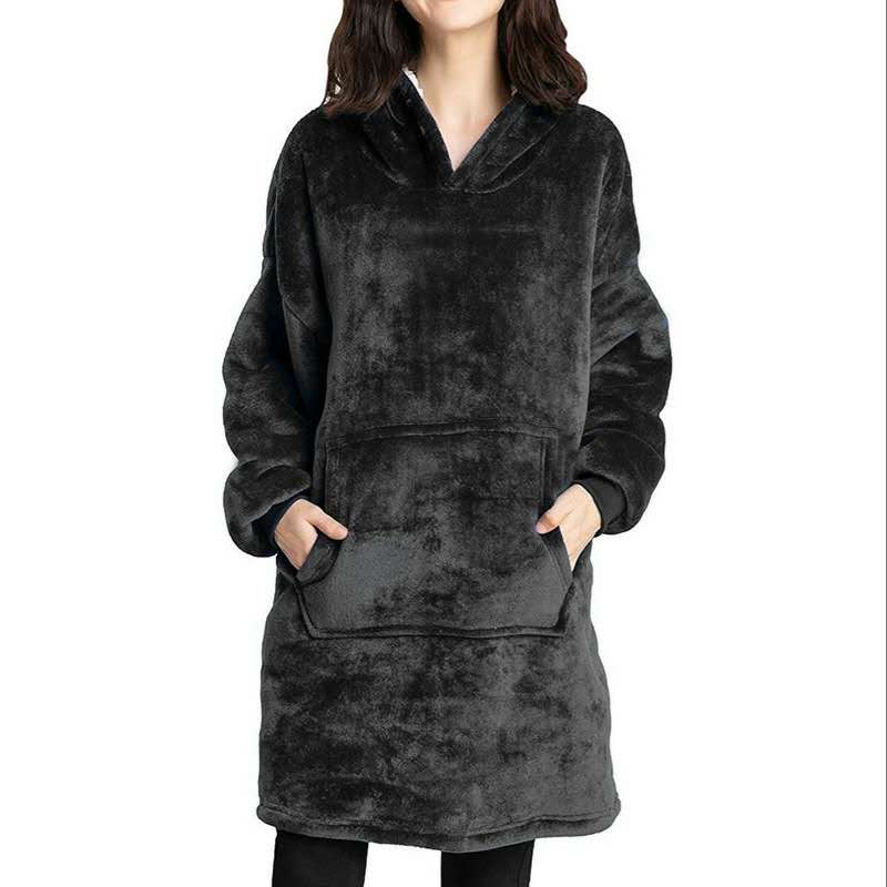 lazy pullover plus velvet thick hooded bag TV blanket outdoor cold and warm men and women