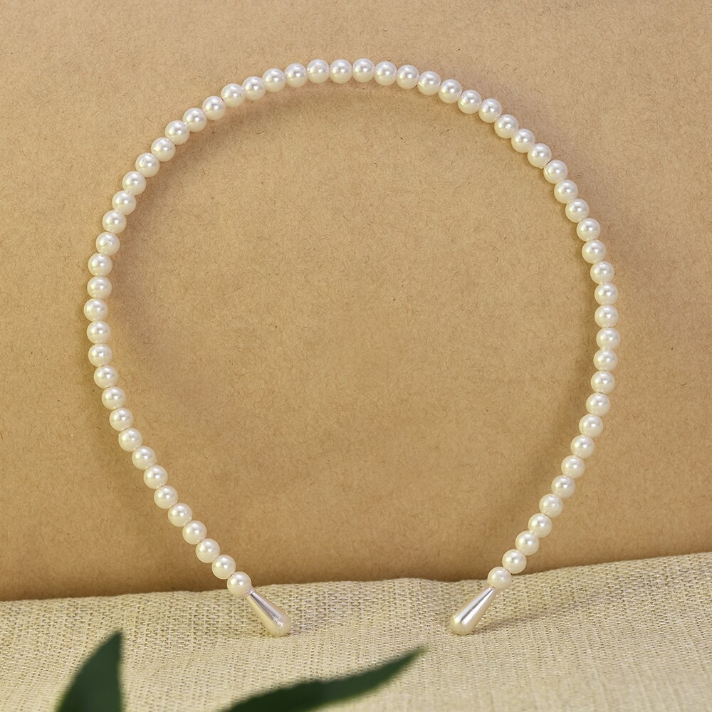 Weiß Perle Frauen Haar Hoop Haar Band Elegante Stirnband Hairband Schmuck Haar Zubehör De Novia Para El Cabello
