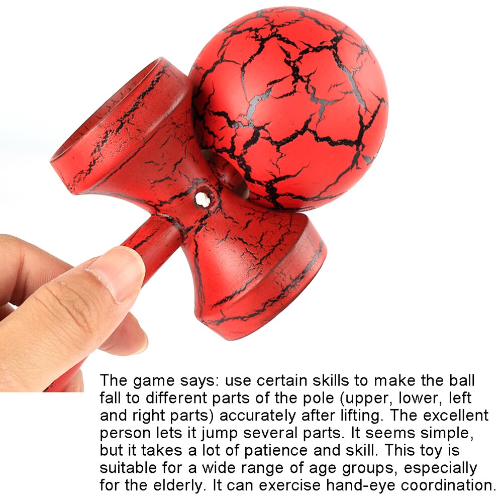 Houten Crack Verf Kendama Jongleren Bal Speelgoed Japanse Traditionele Fidget Outdoor Sport Stress Relief Speelgoed Volwassen Kinderen