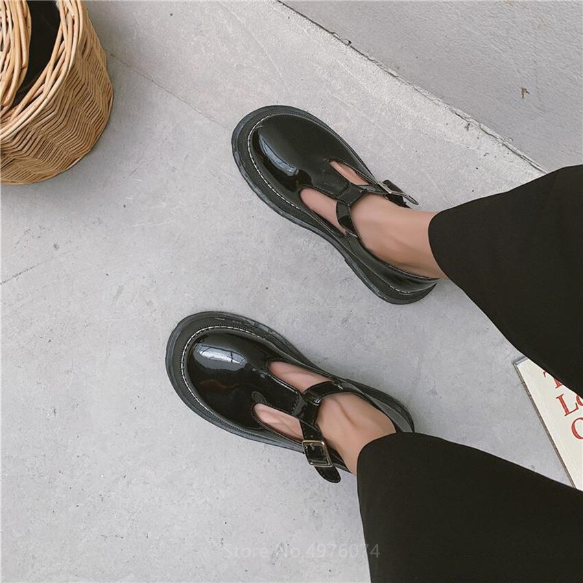 Kleine Leder Schuhe Weibliche Britischen Wind Sommer Neue Lolita Mädchen Japanischen Wilden Schwarz retro Maria Jane Schuhe Wort Schnalle