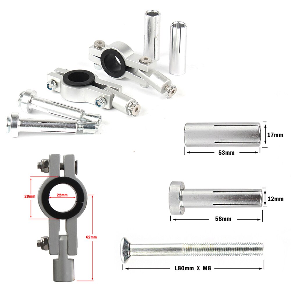 Motorcycle Dirt Bike ATV Quad 1-1/8 28mm Handlebar hand guards Clamps Mount Kit 22mm handguards Mount Parts