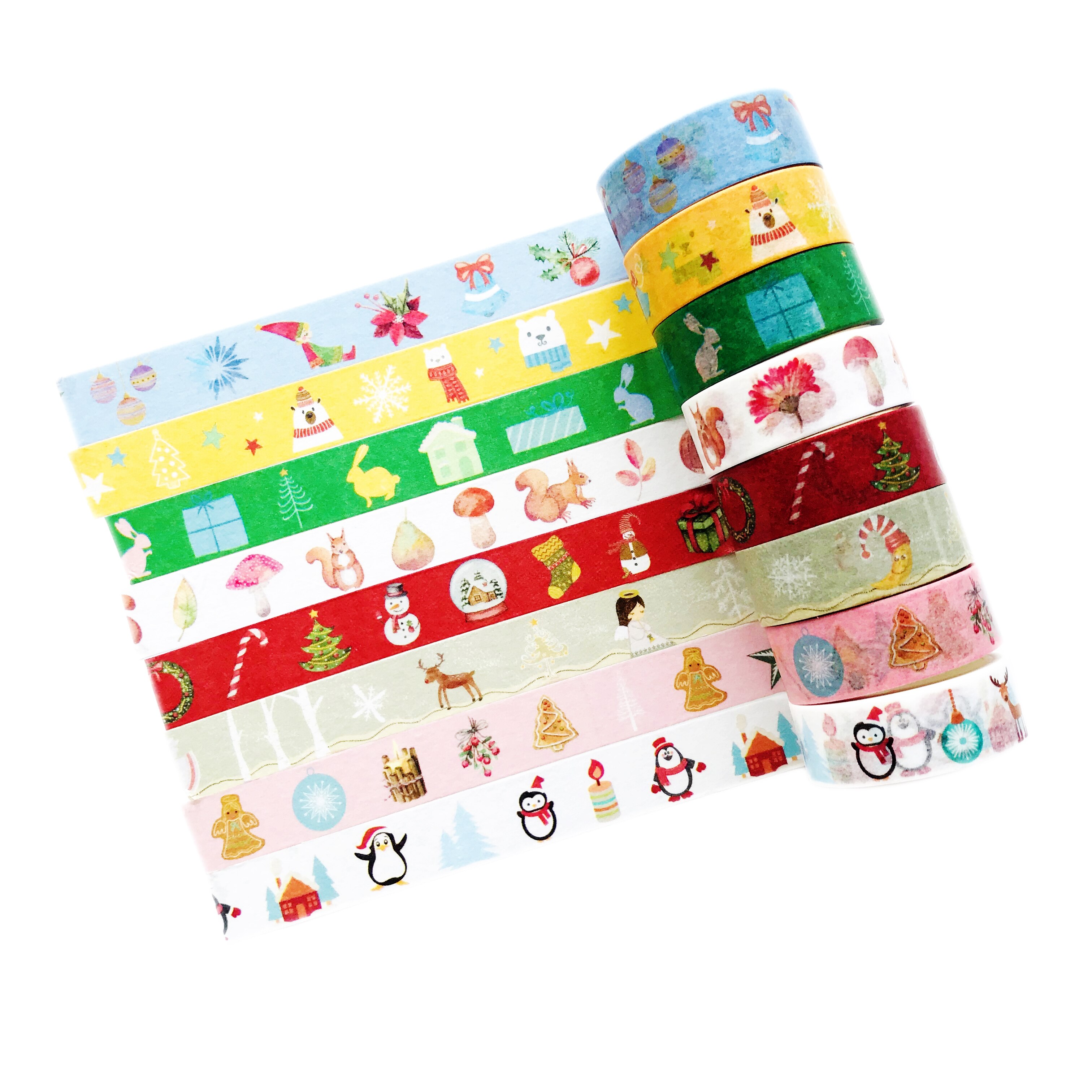 1.5 Cm * 5M Vrolijk Kerstfeest Serie Sneeuw Man Pinguïn Angel Gingerbread Man Elf Afplakband Washi Tape Briefpapier kids