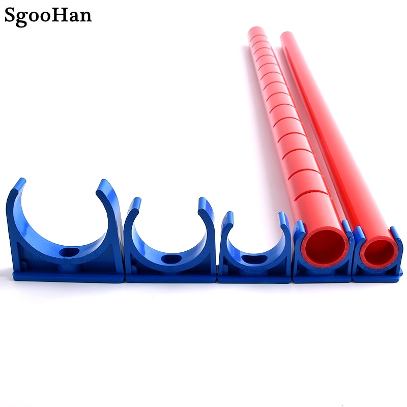 5~20pcs 20~50mm Blue PVC Pipe Clamp Connector Garden Irrigation Aquarium Fish Tank Watering Adapter Fittings Fixing Joints