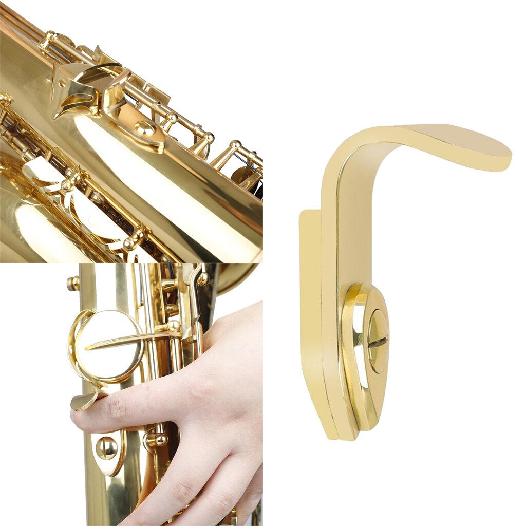 Golden Metal Saxofoon Duim Haak Thumb Rest Accessoire Ondersteuning Voor Alto/Sopraan/Tenor Saxofoon Onderdelen