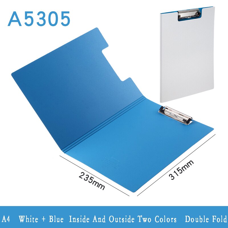 A4 Multi-function Writing Clip Office Supplies with Storage Double Fold Board Writing Board School Supplies Office Professionals: Double fold blue