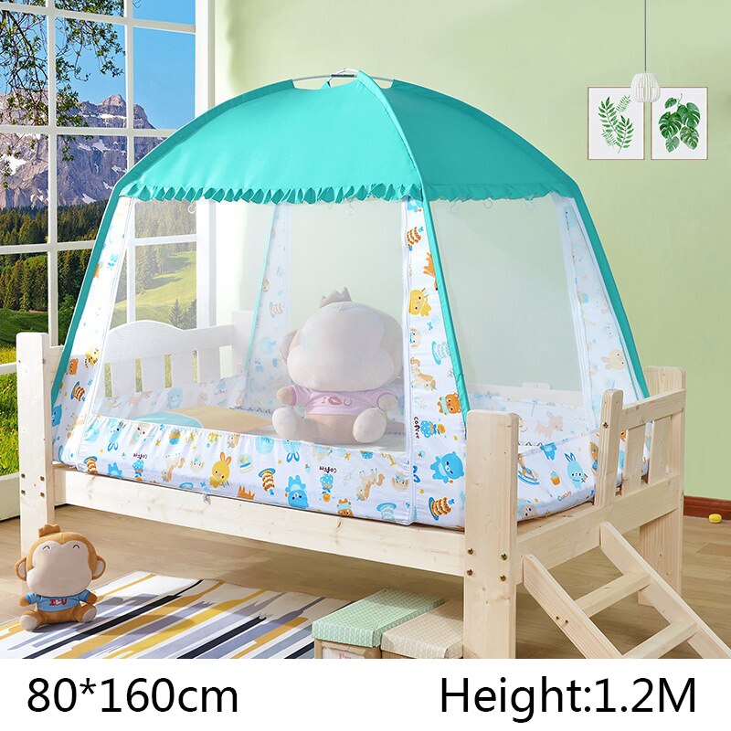 Multipurpose Kids Mosquito Net Infant Bed Canopy Curtain Dome Tent Summer Bed Floor Netting Tent Outdoor Camping Mosquito Bed: Blue-80x160x120cm
