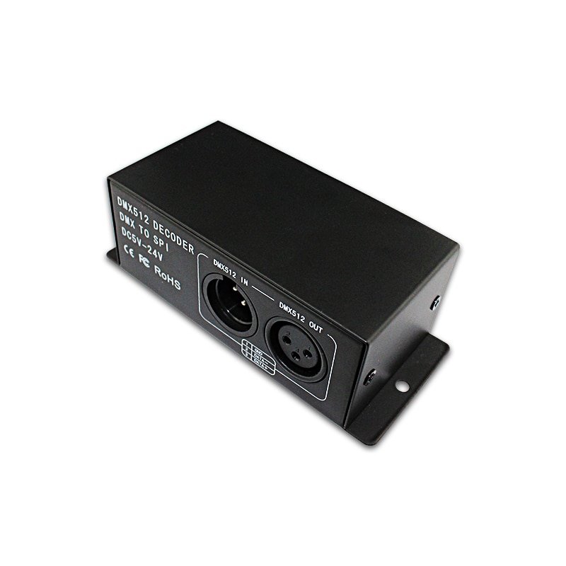 Decodificador spi DMX 512, Dirección de índice automático y interruptor de código 2811/2812/1903/1809 a todo color, decodificador dmx512 DC5-24V