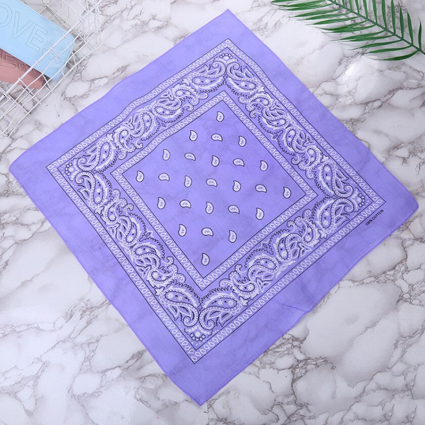 Hoofdband Unisex Mode Katoenen Bandana Vierkante Sjaal Voor Vrouwen Mannen Hoofdband Hoofddeksels Dubbelzijdig Hoofd Wrap Haaraccessoires: Licht Paars