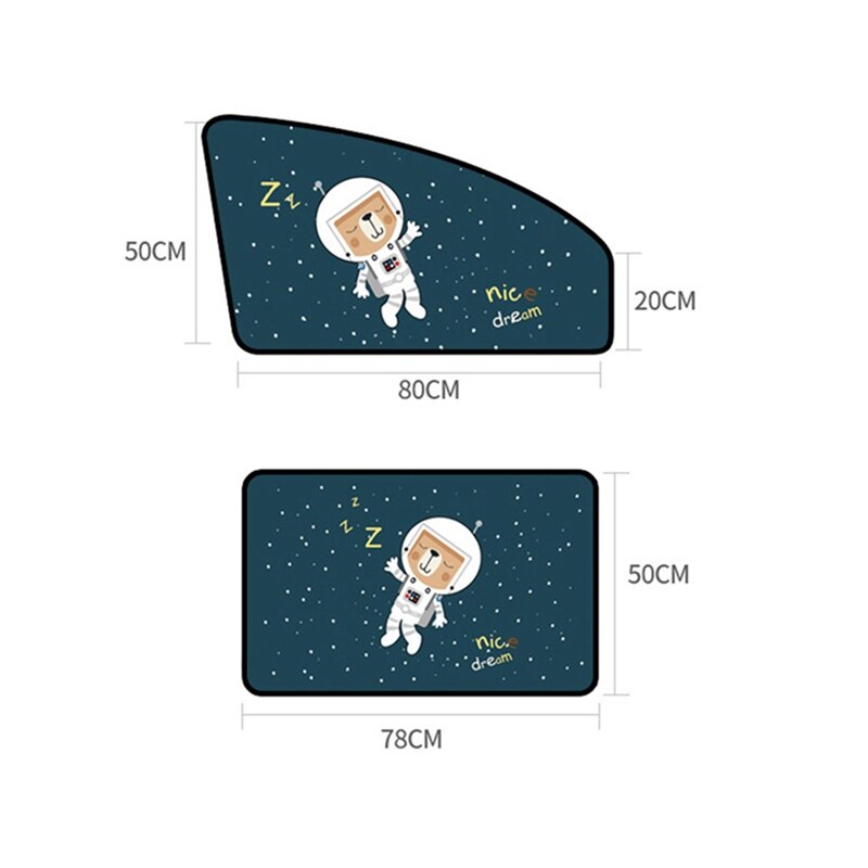 Cartoon Astronaut/Dolphin/Lavender/Tropical Rainforest/Van Gogh Starry Sky Magnetic Car Cover Sunshade Curtain Window Sun Visor
