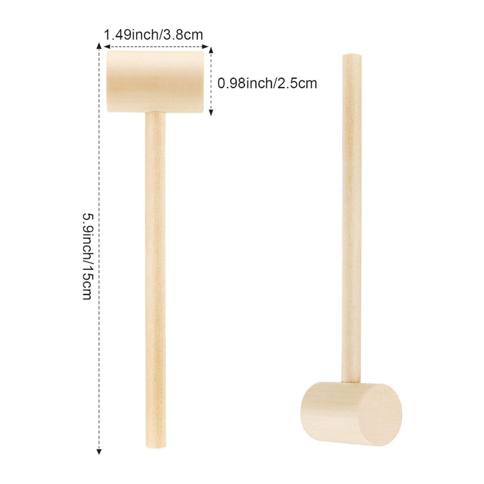 10Pcs Mini Krab Kreeft Houten Hamers Natuurlijke Hardhout Zeevruchten Hamers Voor Familie Diners Zeevruchten Partijen