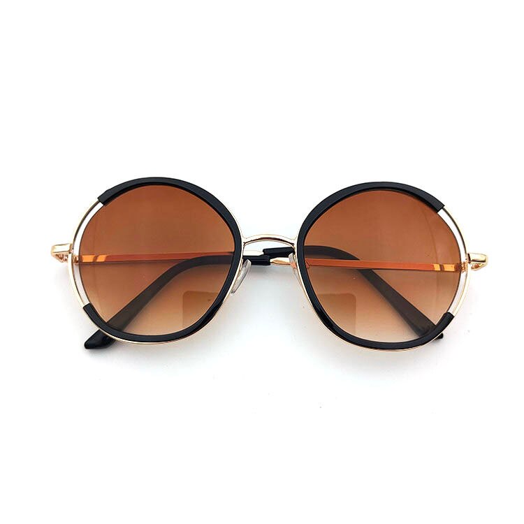 låve solbriller fjøs rund innfatning solbriller takrenne og jenter metallbriller baby solbriller uv-beskyttelse: Brun
