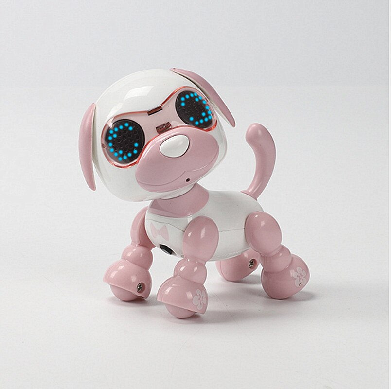 Smart robot smart elektronisk kæledyr induktiv berøring elektrisk legetøj med optagelse tale hund elektronisk kæledyr til børn: Lyserød