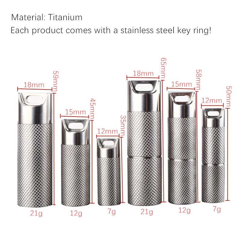 Titanium pille boks nøglering vandtæt pille beholder titanium legering organisator til hjem udendørs rejse camping
