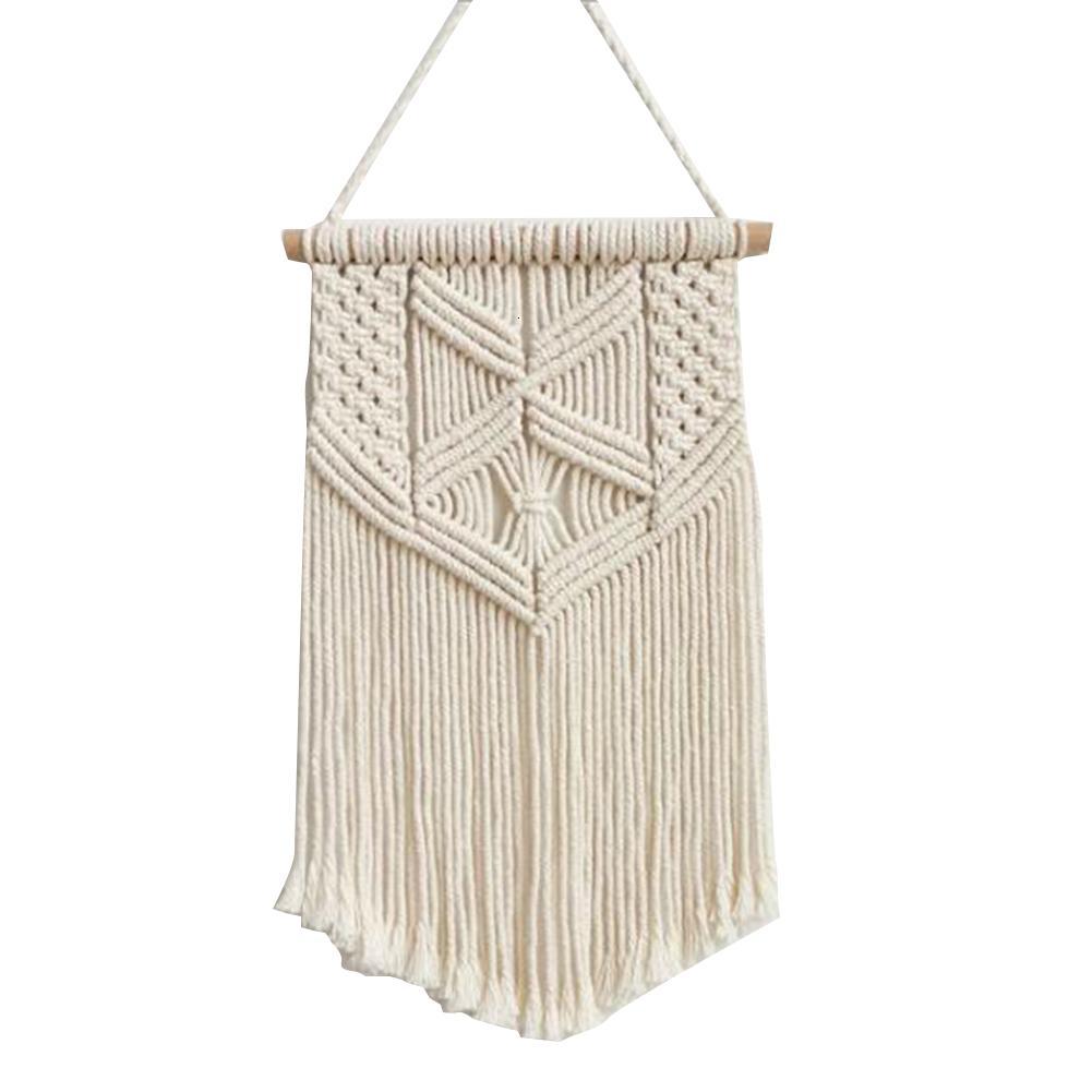nordisch Macrame gewebte Tapisserie Boho schick Bohemien Zauberstab Hängen Hause Dekoration Handwerk Baumwolle Seil gewebte Innen Kunst Raum Decortion: D