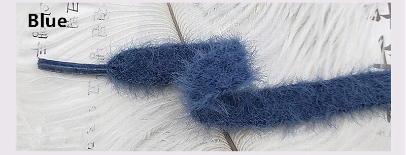 80 Cm/140 Cm Lengte 1 Cm Breedte Harige Oppervlak Schoenveters Vrouwen Mannen Zwart Geel Kleurrijke Lederen Sport Casual schoenen Veters: Blue / 80cm