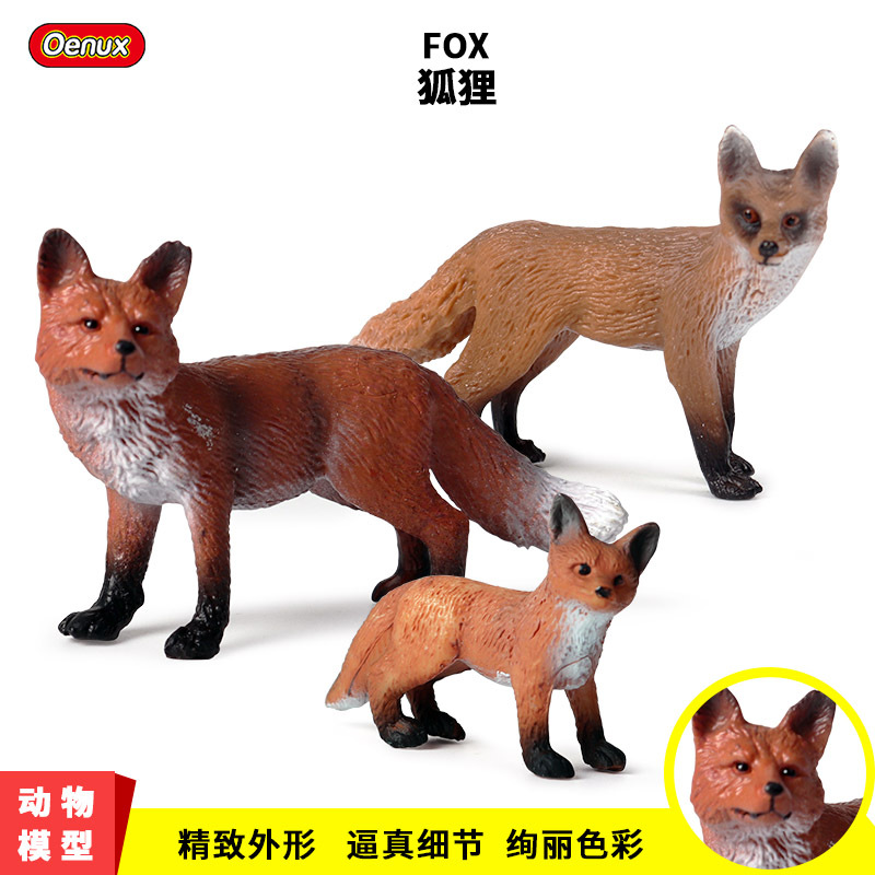 Simulatie Bos Wilde Dieren Rode Vos Beeldje Fawn Reindee Elanden Maned Wolf Action Figure Miniaturen Educatief Model Speelgoed