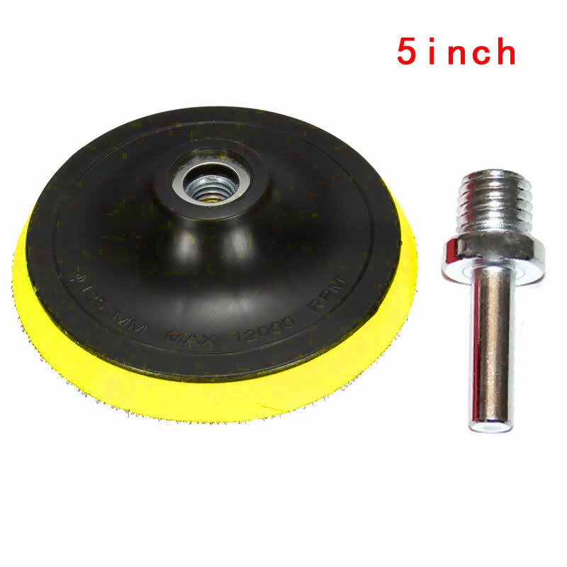 3 pouces support tampon polissage plaque de polissage en caoutchouc M14 fil de forage avec tige de 8mm: 5inch
