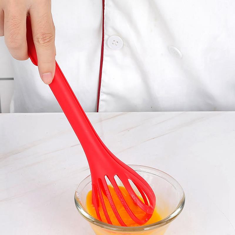 Fouet de cuisine en plastique polyvalent, manuel à double usage, pince à aliments, passoire pour la cuisson, outil de cuisine domestique
