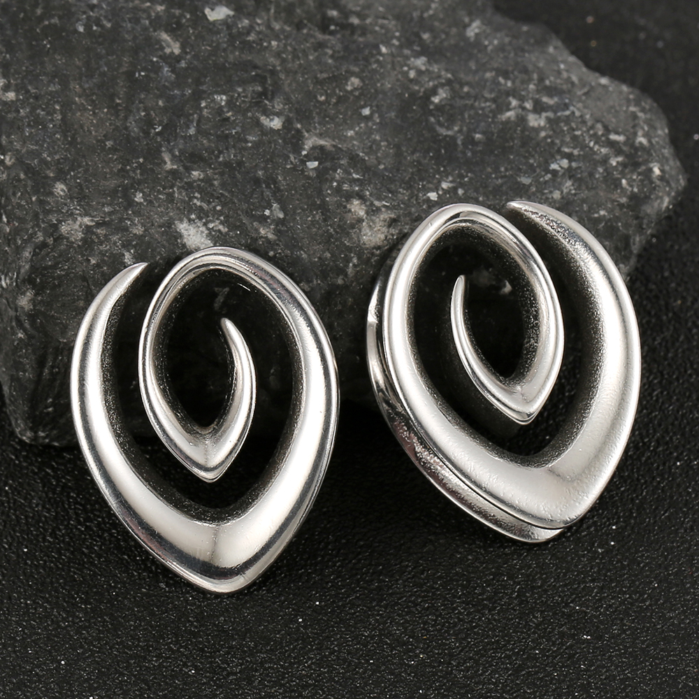 Twolobes, 2 uds., tapones de sillín simples en espiral, perchas, túneles, medidores para lóbulo estirado, Piercing en la oreja, joyería corporal para mujer, dilataciones