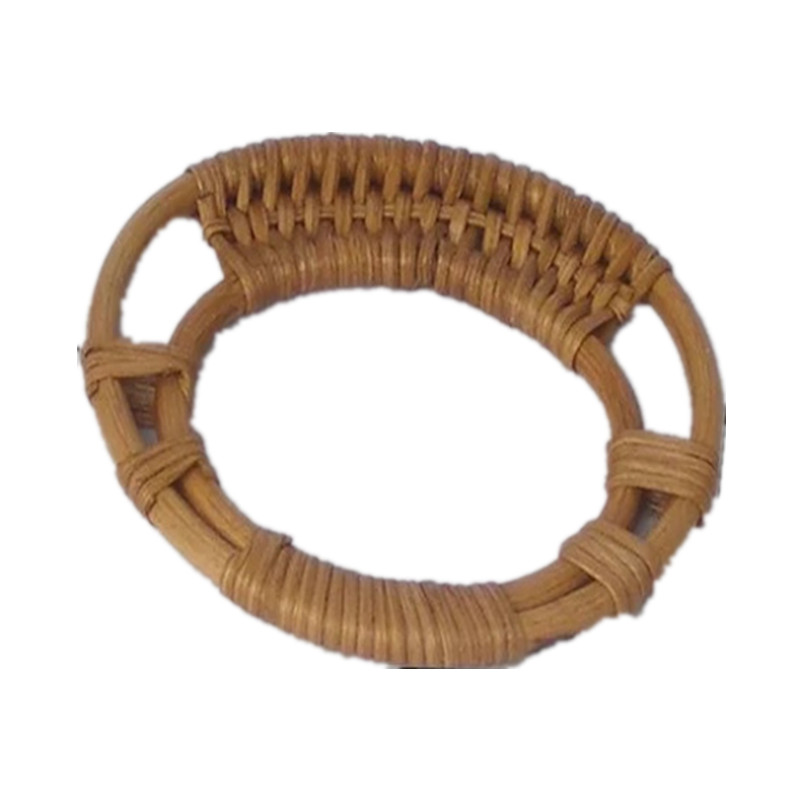 Bolso redondo de ratán para bolso, Asa de bolso, colgador de bolso DIY, correa de bambú de madera, accesorios de punto para bolso: Default Title