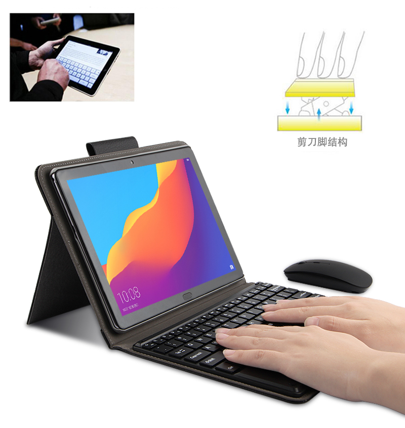 Étui pour huawei MediaPad T5 10 AGS2-W09/L09/L03/W19 10.1 "housse de protection pour tablette clavier Bluetooth étui en cuir PU Coque + stylo