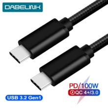 Cabo usb c pd 100w tipo c, carregamento rápido qc 4.0 3.0, usb 3.2 gen1 xiaomi redmi note 8 pro carregamento rápido