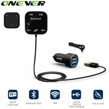 Onever Auto Mp3-speler Bluetooth Fm-zender HandsFree Car Kit magnetische Basis Met Dual USB Autolader FM Modulator voor iPhone