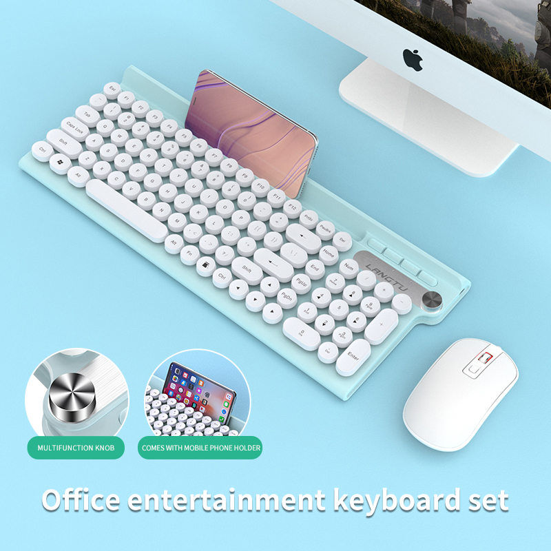 Mini Wireless Keyboard Office Keyboard and Mouse Combo Rechargeable keyboard Protable Mini Multimedia KeyFor Android ios Windows