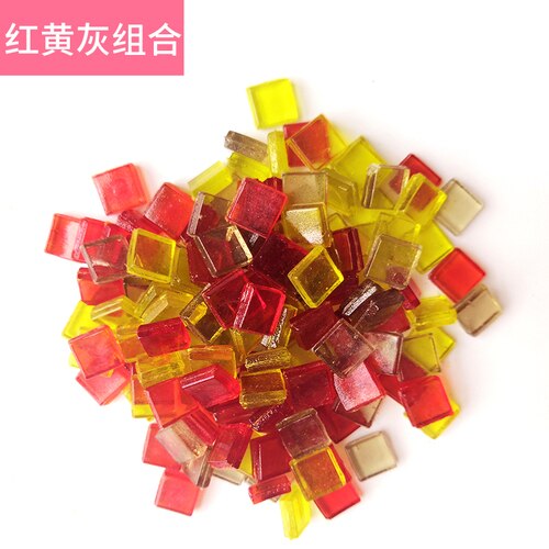 Carreaux de mosaïque en cristal diaphanes multicolores, carrés translucides, matériel de bricolage pour enfants, 100 pièces: 100pcs Mixed 1