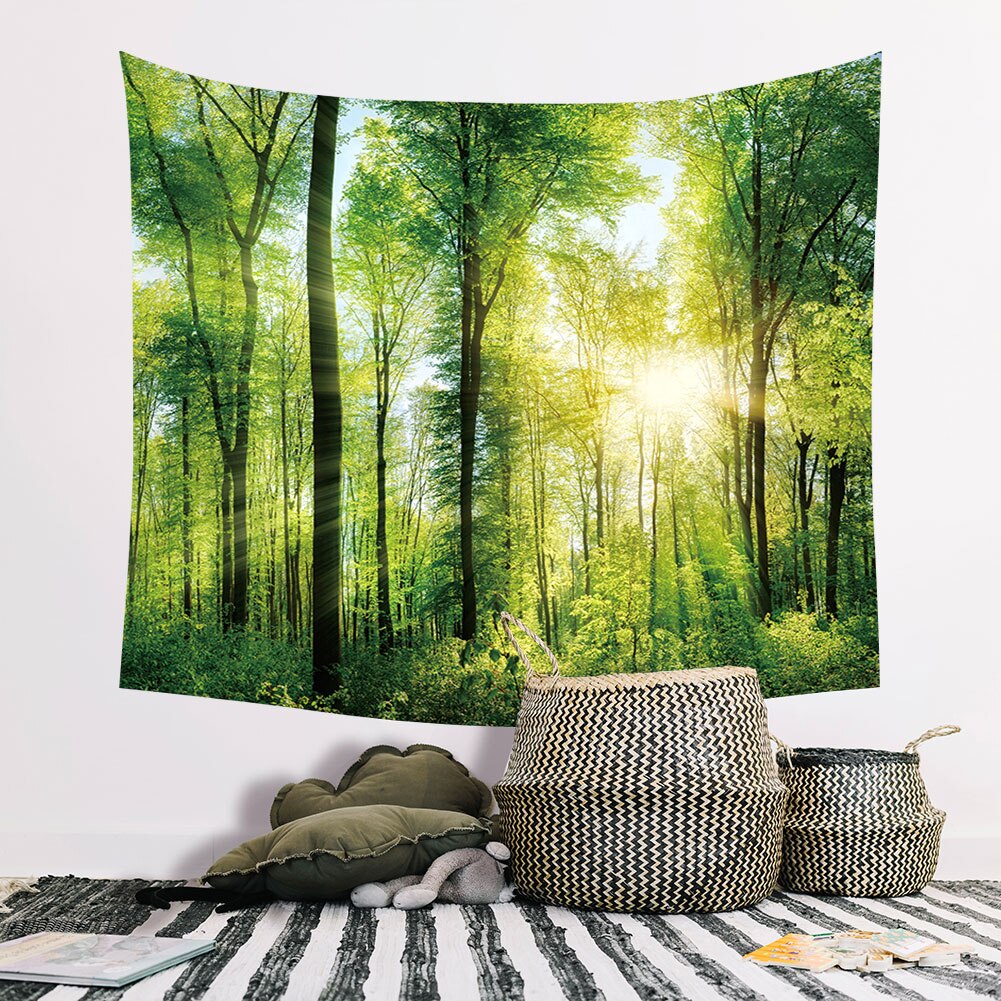 Tapisserie arbre forêt étoile ciel tournesol tenture murale tapisserie tapis toile de fond décor mur tissu tapisseries macramé