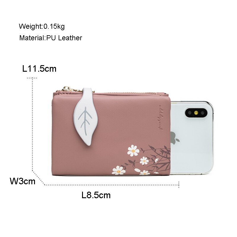 Dames korte portemonnee portemonnees leren portemonnee dames kaarthouder dames portemonnee clutch houder telefoontasje lief meisje