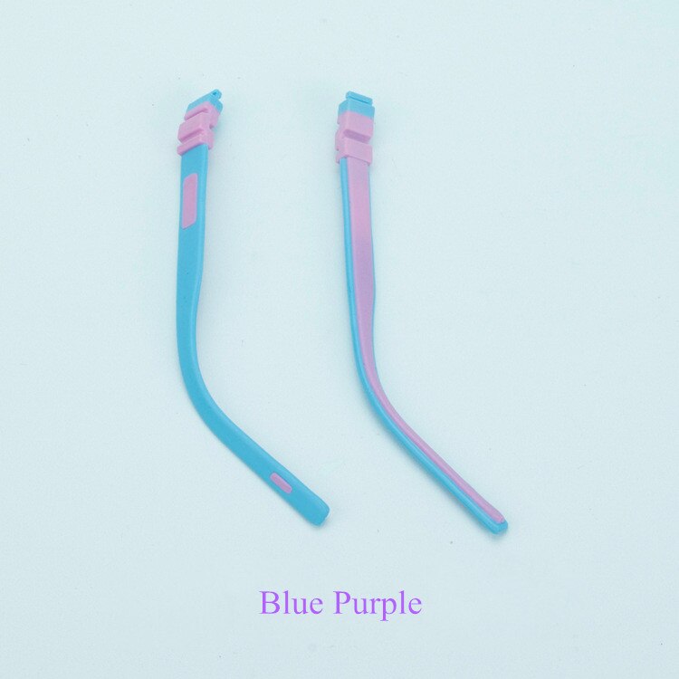 Children&#39;s silicone glasses legs Snap-on color silicone temples pair Multi-color optional Children&#39;s glasses accessories: Blue