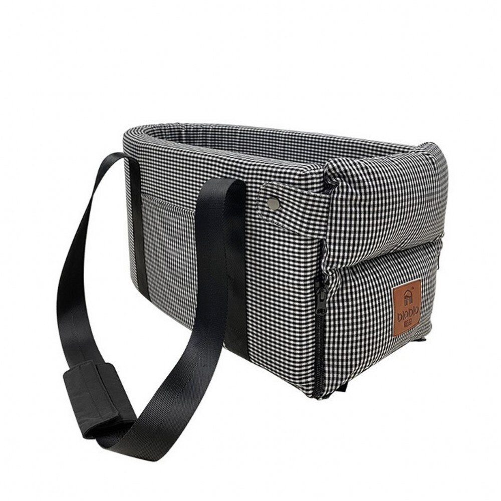 Draagbare Hond Kat Auto Mat Kennel Veiligheid Zetel Auto Centrale Controle Universele Voertuig Armsteun Doos Hond Draagtas Huisdier levert: Black Grid