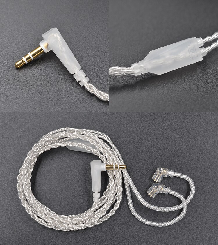 KZ ZSN Replaceble Silver Plated Upgraded Cable With 3.5mm 2Pin Connector KZ ZSN Dedicated Cable Only Use For KZ ZSN ZSN PRO