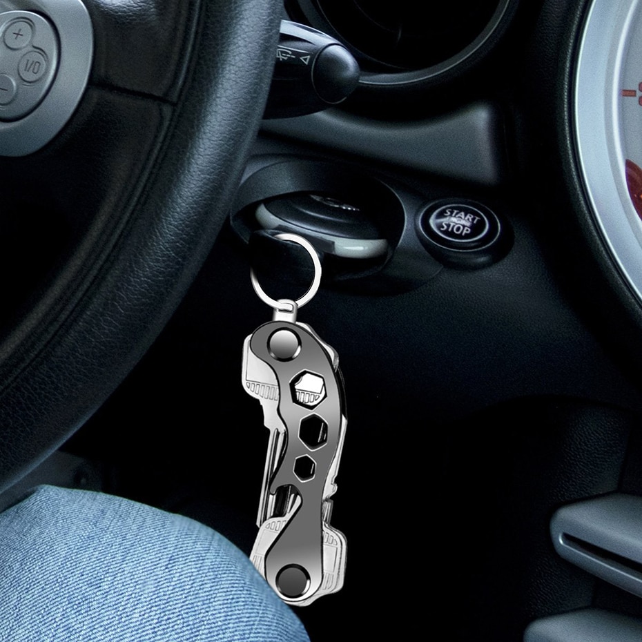 Moda di Lusso in Lega di Zinco del Metallo auto Doppio Interruttore Keychain Chiave anello Chiave di Affari Supporto di Automobili Accessori auto