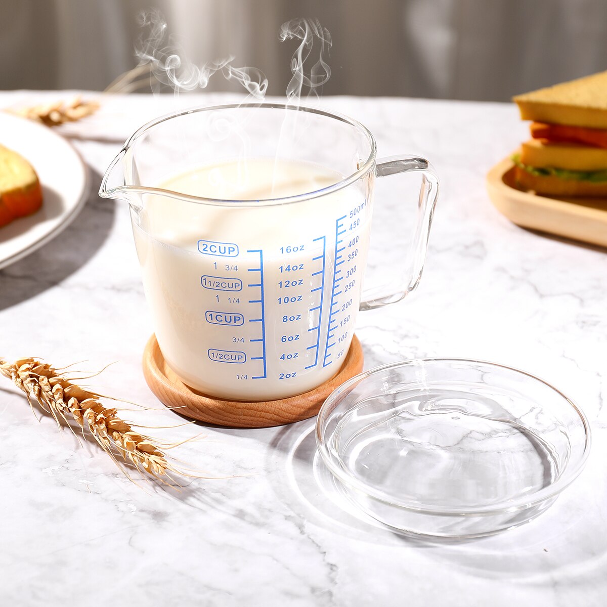 Heat Resistant Glass Measuring Cup Children's Milk Cup Microwave Measuring Cup Transparent Scale Cup