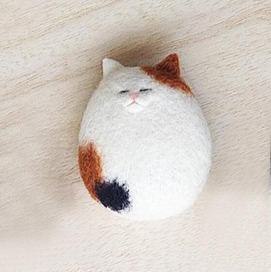 Novice Cat Wool Felt wool needlepoint kit wool felt needle felting decoration craft needlecraft: W