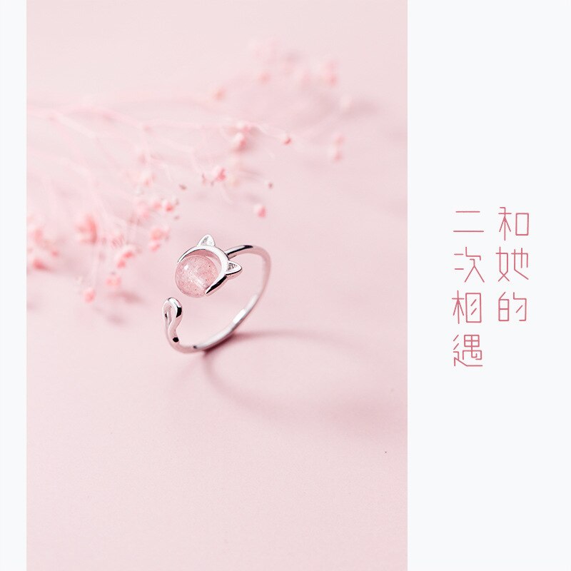 Ryoucute anel 100% de prata, joia nova de designer com pedra grande e anéis de gatos para mulheres, bijuterias, antiguidade