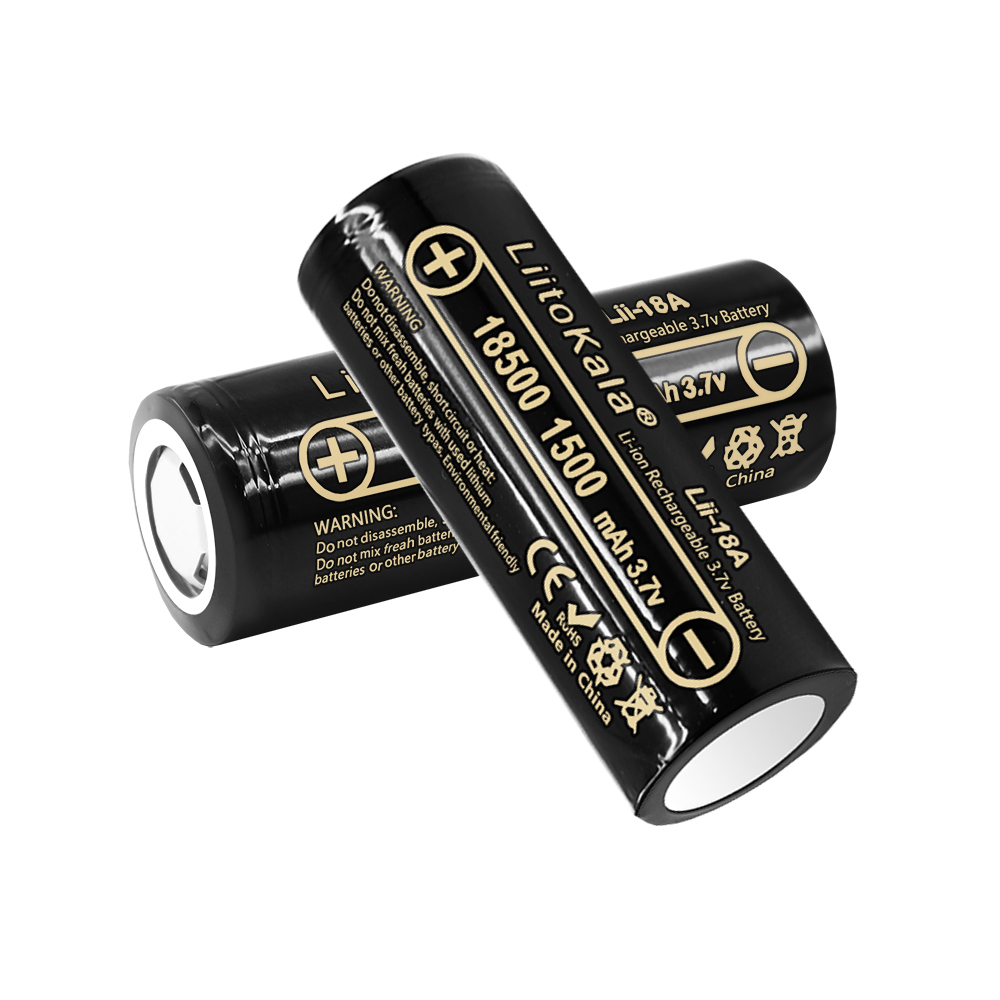 2PCS LiitoKala Lii-18A 3.7V 18500 1500mAh Rechargeable lithium ion battery 18500 3.7V 1500mAh for LED flashlight