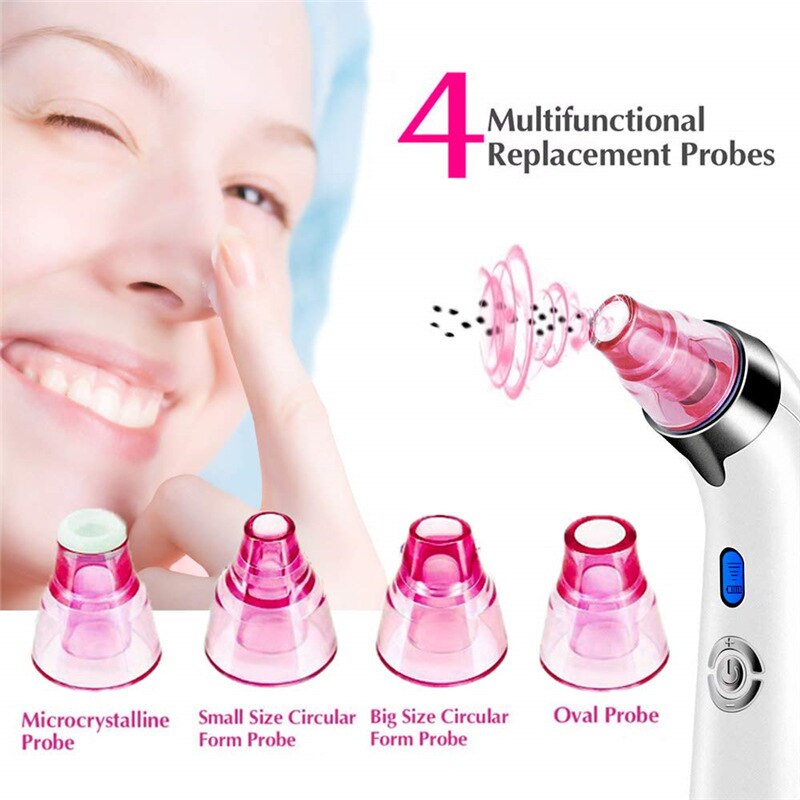 Facial Vacuum Blackhead Whitehead Remover Electric Face Nose Cleaner T Zone Pore Acne Pimple Removal Skin Care Beauty Clean Tool