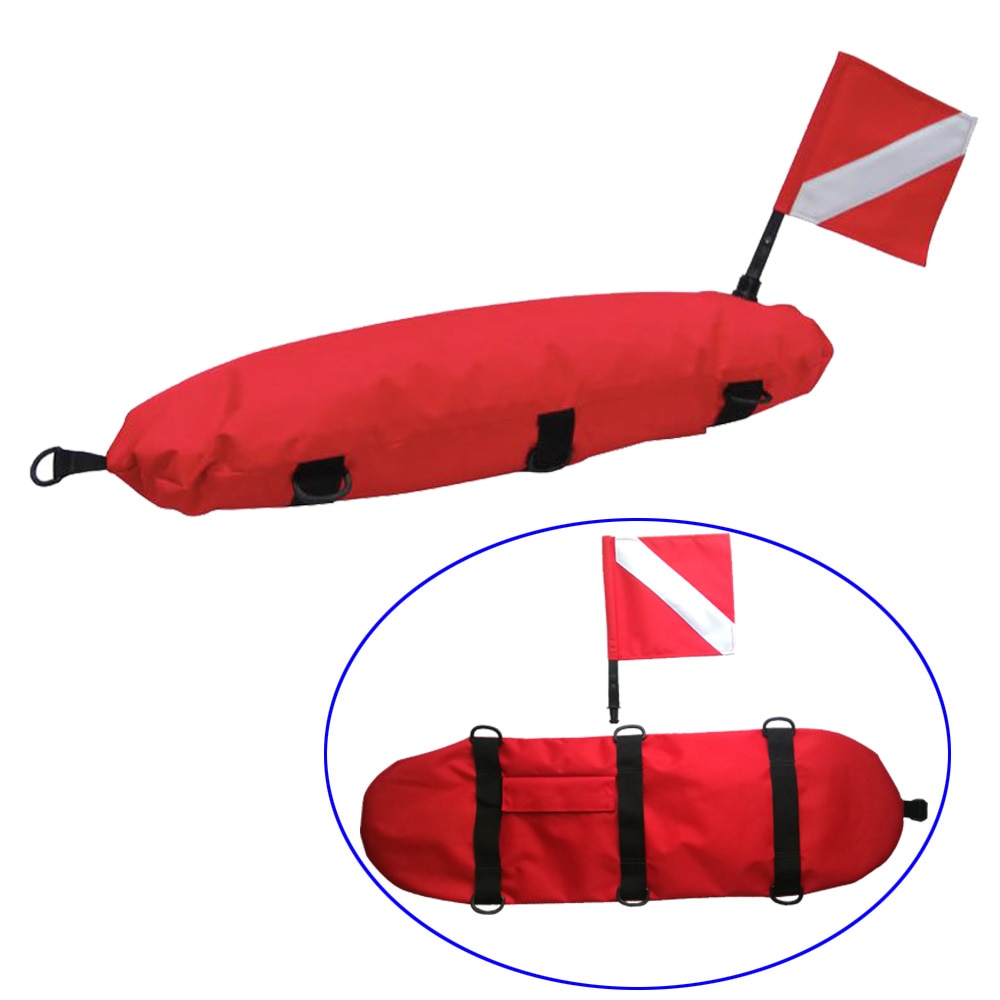 Mergulho inflação torpedo bóia sinal float bola com bandeira de mergulho equipamento engrenagem freediving